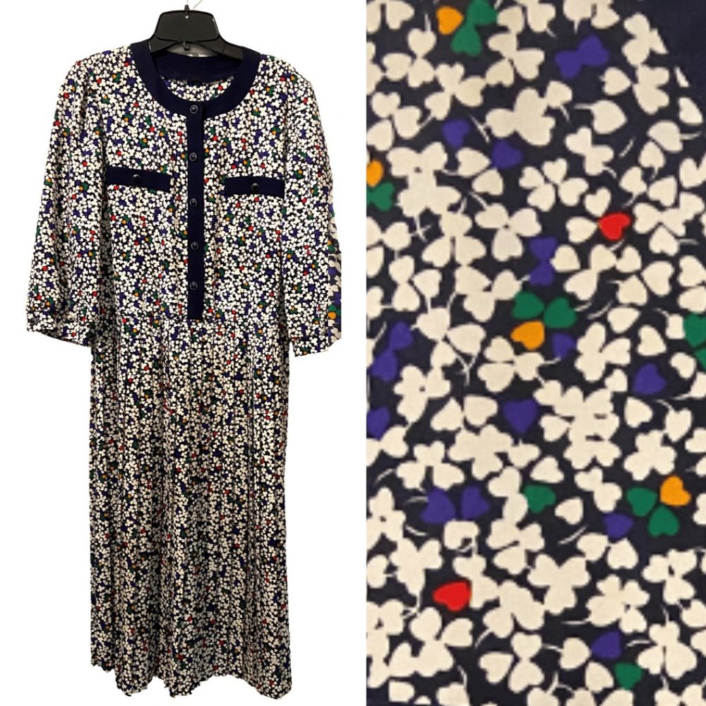 Vintage floral fit and flare maxi dress sz L